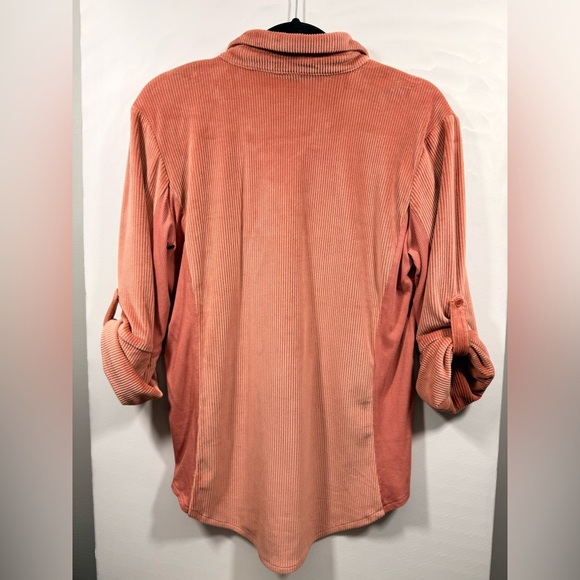 Lapis Peach Women’s Size XL Quarter Sleeve “corduroy “ Button Up Shirt - Picture 6 of 6